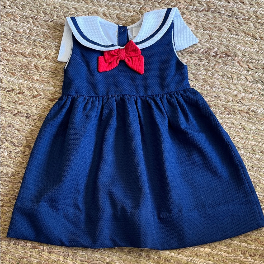 Eliza J Navy and Red Kids Dress